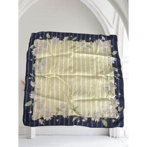 RENOMA Paris Floral Daisy Print 16" by 16" Cotton Scarf